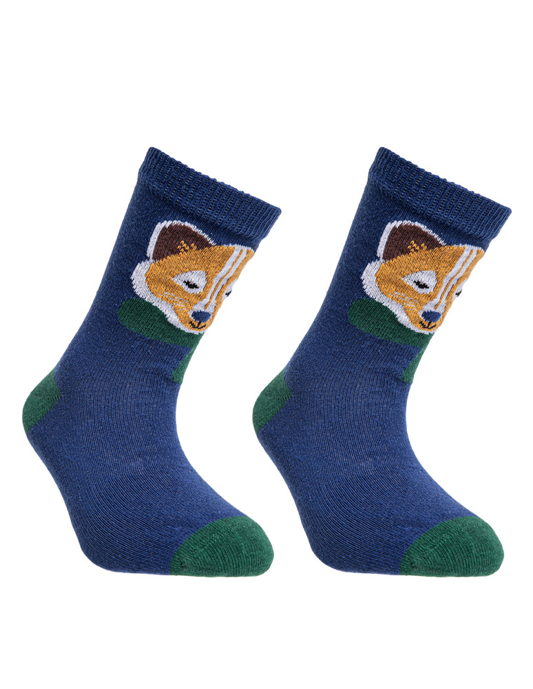 Długie - Chłopięce skarpetki długie bawełniane w zimowe wzory 3-pak WIELOKOLOROWY  - produkt moraj.pl 2