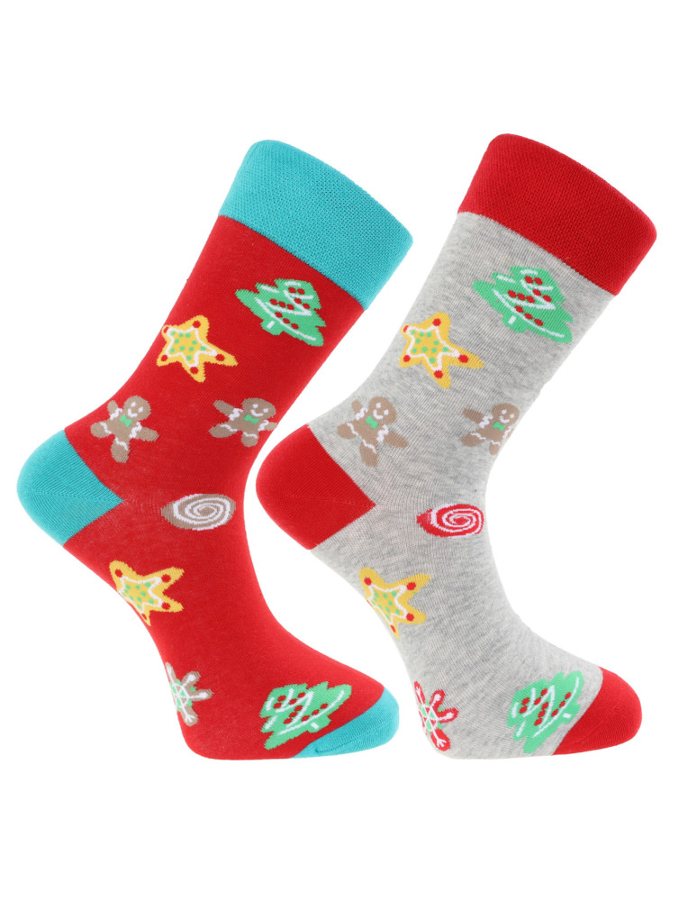 Długie - Długie skarpety męskie w świąteczne ciasteczka 2-pak WIELOKOLOROWY - produkt moraj.pl 3