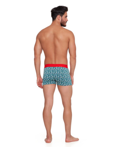 Bokserki dopasowane - Bokserki męskie bawełniane w świąteczny wzór NIEBIESKI - produkt 3