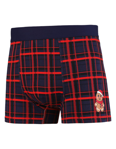 Bokserki męskie świąteczne w kratkę z motywem piernika