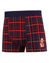 Bokserki męskie świąteczne w kratkę z motywem piernika