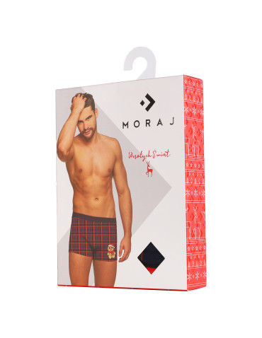 Bokserki męskie świąteczne w kratkę z motywem piernika  - produkt 2