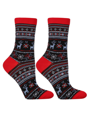 Długie - Damskie świąteczne skarpetki długie ze wstążką 2-pak WIELOKOLOROWY - produkt 5