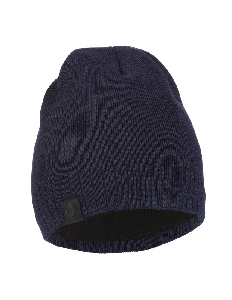 Czapki - Klasyczna czapka męska gładka ocieplana polarem GRANATOWY - produkt moraj.pl 1