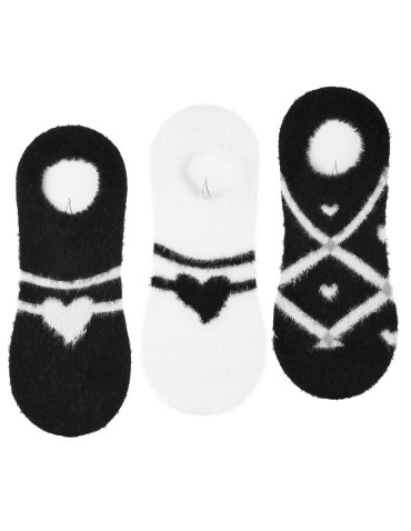 Skarpetki damskie ciepłe stopki we wzory 3-pak