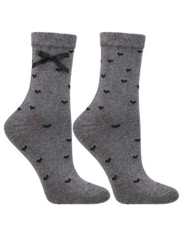 Skarpety damskie długie z kokardkami i sercami 3-pak - produkt 2