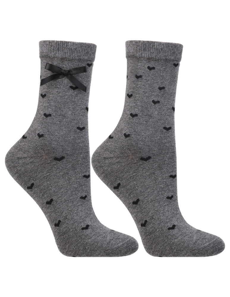 Długie - Skarpety damskie długie z kokardkami i sercami 3-pak WIELOKOLOROWY - produkt moraj.pl 2