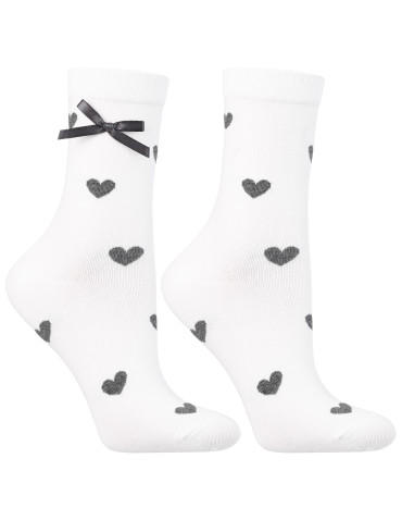 Długie - Skarpety damskie długie z kokardkami i sercami 3-pak WIELOKOLOROWY - produkt 3