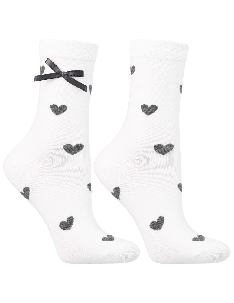 Długie - Skarpety damskie długie z kokardkami i sercami 3-pak WIELOKOLOROWY - produkt moraj.pl 3