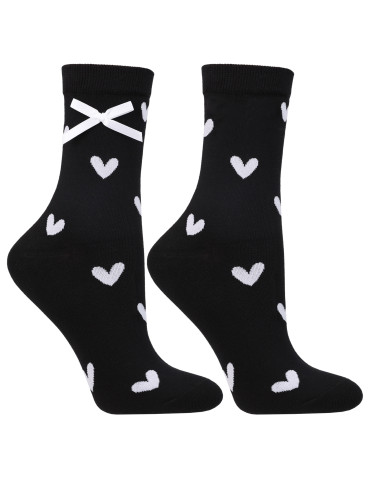 Długie - Skarpety damskie długie z kokardkami i sercami 3-pak WIELOKOLOROWY - produkt 4