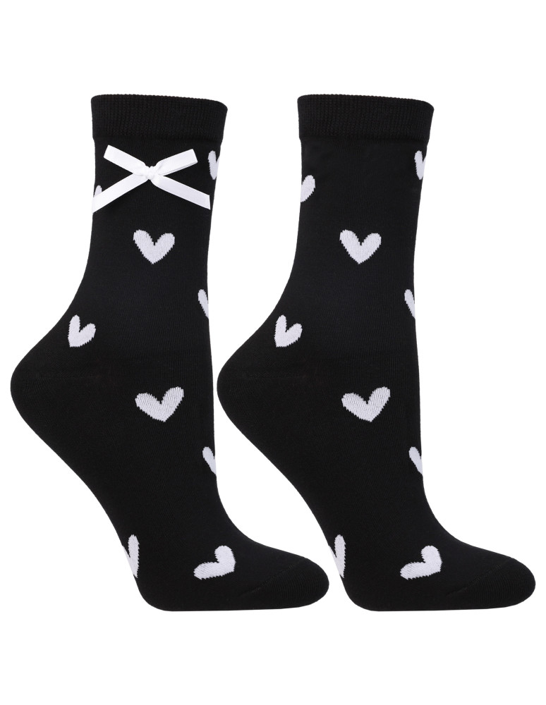 Długie - Skarpety damskie długie z kokardkami i sercami 3-pak WIELOKOLOROWY - produkt moraj.pl 4