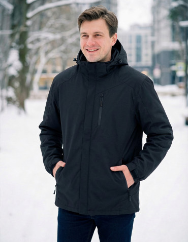 Męska kurtka wodoodporna z odpinanym polarem i kapturem 3w1