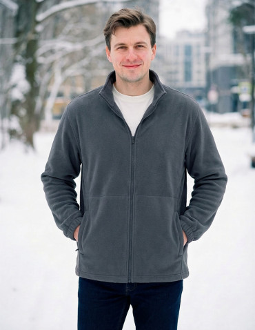 Odzież wierzchnia - Męska kurtka wodoodporna z odpinanym polarem i kapturem 3w1 GRAFIT - produkt 16