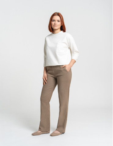 Damskie spodnie z prostą nogawką z wiskozy