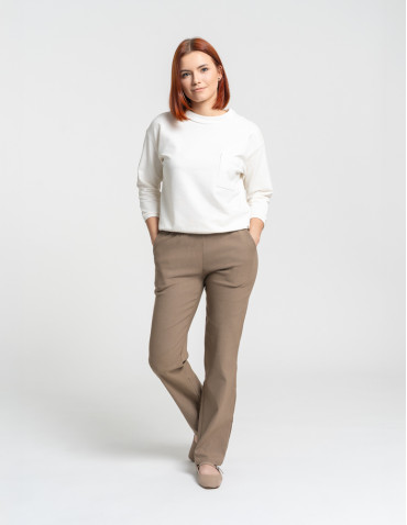 Damskie spodnie z prostą nogawką z wiskozy - produkt 2