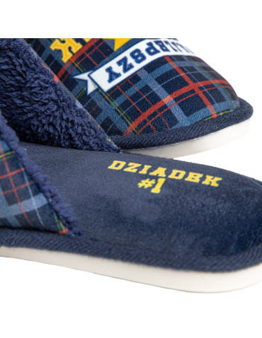 Kapcie - Kapcie męskie w opakowaniu prezentowym dla Dziadka GRANATOWY - produkt 3