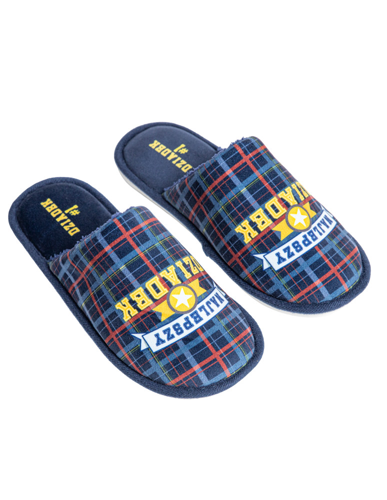 Kapcie - Kapcie męskie w opakowaniu prezentowym dla Dziadka GRANATOWY - produkt moraj.pl 4