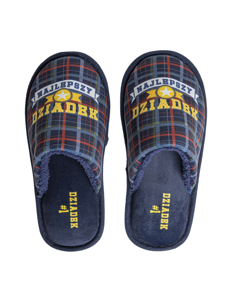 Kapcie - Kapcie męskie w opakowaniu prezentowym dla Dziadka GRANATOWY - produkt moraj.pl 7