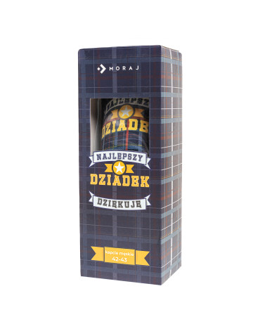 Kapcie - Kapcie męskie w opakowaniu prezentowym dla Dziadka GRANATOWY - produkt 8