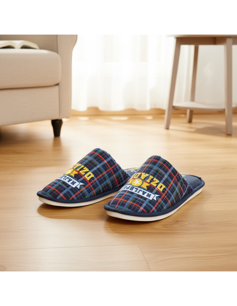 Kapcie męskie w opakowaniu prezentowym dla Dziadka GRANATOWY