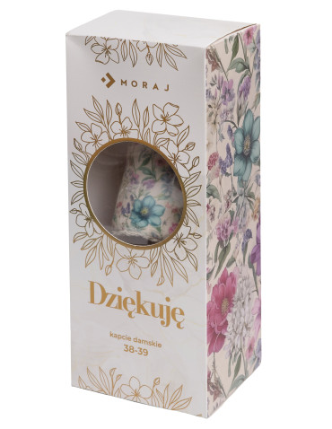 Kapcie damskie w kwiaty z pudełkiem prezentowym - produkt 2