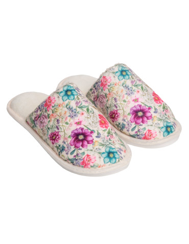 Kapcie - Kapcie damskie w kwiaty z pudełkiem prezentowym WIELOKOLOROWY - produkt 4