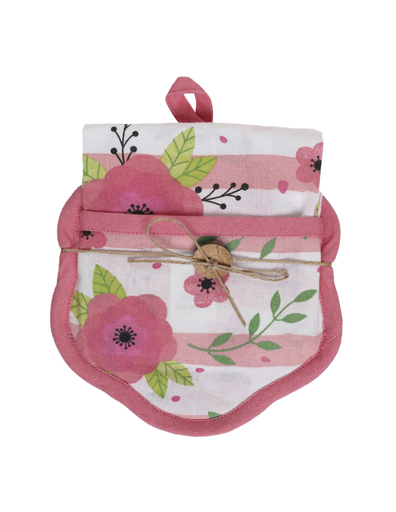 Zestaw kuchenny ręcznik i rękawica RÓŻOWY