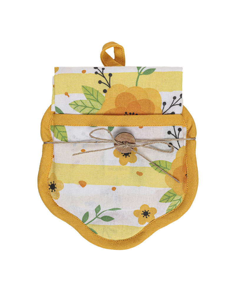 Zestaw kuchenny ręcznik i rękawica ŻÓŁTY