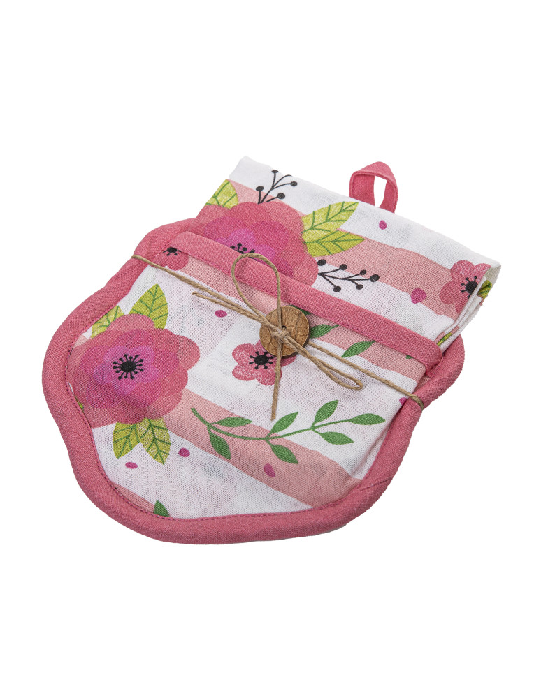 Ręczniki - Zestaw kuchenny ręcznik i rękawica RÓŻOWY - produkt moraj.pl 2