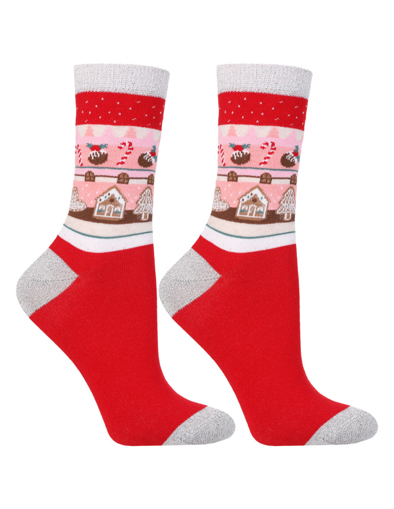 Długie - Świąteczne skarpety damskie długie 3-pak WIELOKOLOROWY - produkt moraj.pl 2