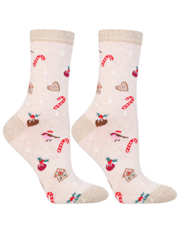 Długie - Świąteczne skarpety damskie długie 3-pak WIELOKOLOROWY - produkt 4