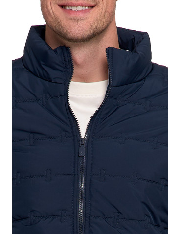 Odzież wierzchnia - Męska kurtka pikowana bomberka GRANATOWY - produkt 4