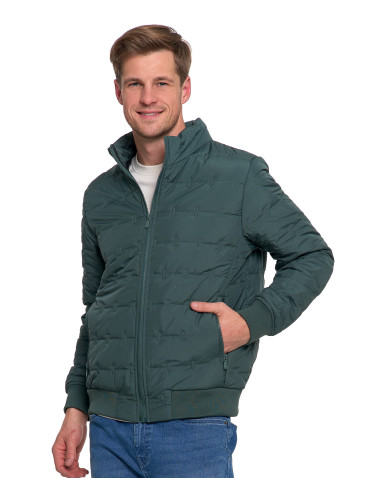 Odzież wierzchnia - Męska kurtka pikowana bomberka ZIELONY - produkt 6