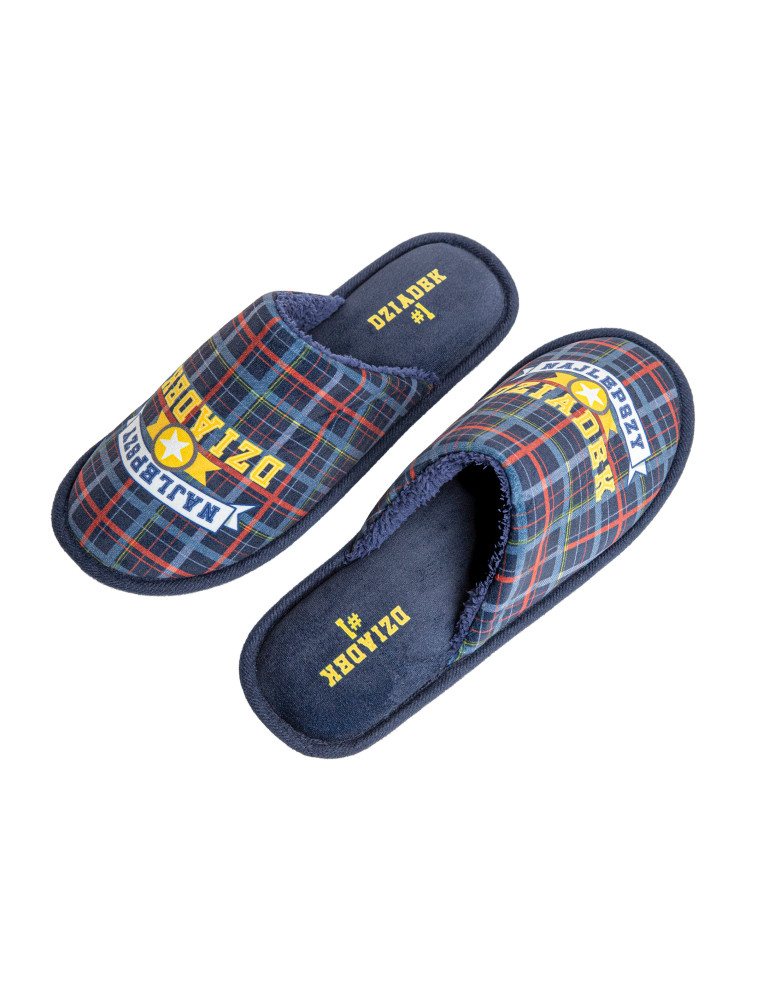 Kapcie - Kapcie męskie w opakowaniu prezentowym dla Dziadka GRANATOWY - produkt moraj.pl 10