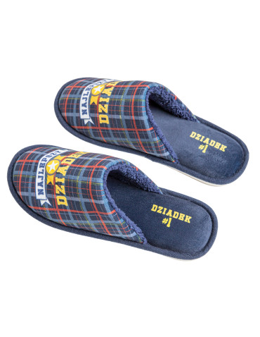 Kapcie - Kapcie męskie w opakowaniu prezentowym dla Dziadka GRANATOWY - produkt 12