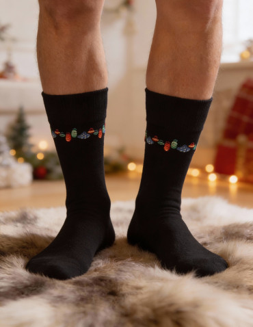 Długie - Zestaw męskich skarpet świątecznych w bombki i gwiazdy 2-pak WIELOKOLOROWY - produkt 8