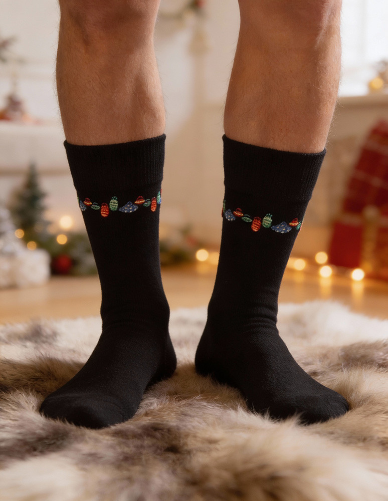 Długie - Zestaw męskich skarpet świątecznych w bombki i gwiazdy 2-pak WIELOKOLOROWY - produkt moraj.pl 8