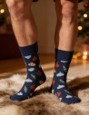 Świąteczne męskie skarpetki w bombki i światełka 2-pak WIELOKOLOROWY