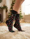 Skarpetki damskie długie świąteczne wzory cukrowe laski 2-pak WIELOKOLOROWY