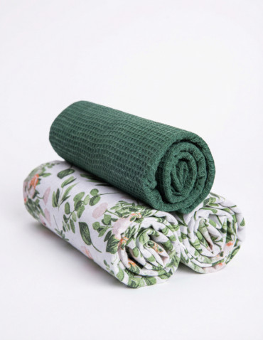 Kuchenne - Zestaw ręczników kuchennych bawełnianych w ozdobnym koszyku 3-pak WIELOKOLOROWY - produkt 5