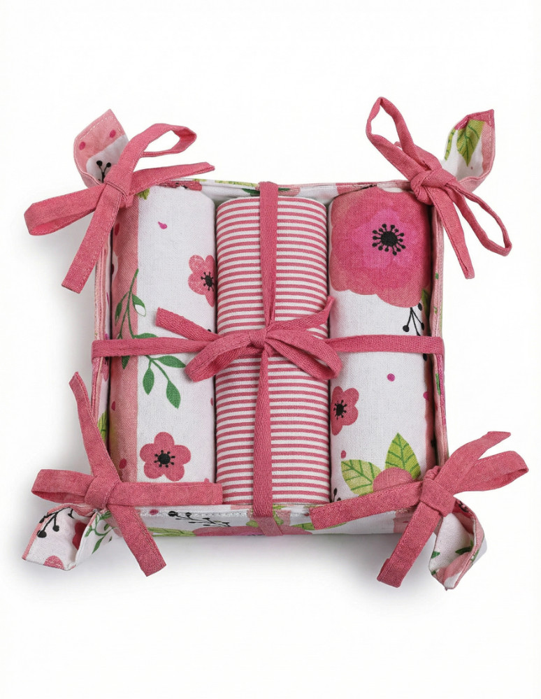 Kuchenne - Ręczniki kuchenne bawełniane w prezentowym opakowaniu 3-pak WIELOKOLOROWY - produkt moraj.pl 4