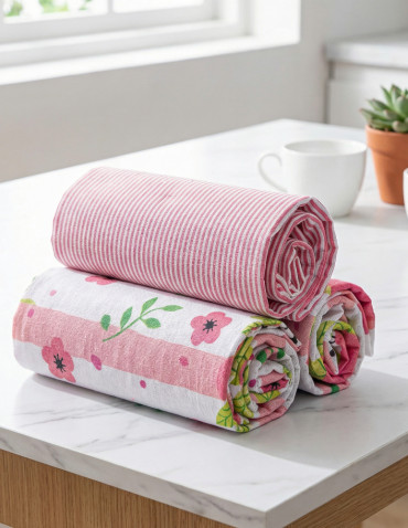 Kuchenne - Ręczniki kuchenne bawełniane w prezentowym opakowaniu 3-pak WIELOKOLOROWY - produkt 3