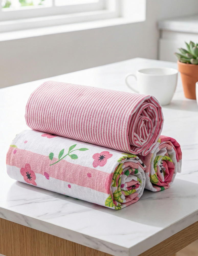 Kuchenne - Ręczniki kuchenne bawełniane w prezentowym opakowaniu 3-pak WIELOKOLOROWY - produkt moraj.pl 3