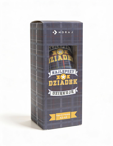 Kapcie i bambosze - Kapcie męskie w opakowaniu prezentowym dla Dziadka GRANATOWY - produkt 5