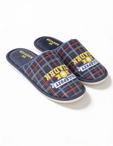 Kapcie i bambosze - Kapcie męskie w opakowaniu prezentowym dla Dziadka GRANATOWY - produkt 4