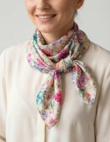 Apaszka damska w kwiaty eleganckie opakowanie