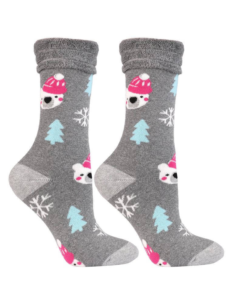 Skarpety zimowe damskie długie ciepłe Frotte WZÓR 2