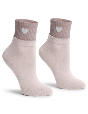 Skarpetki damskie krótkie 3/4 z haftem serce 5-pak - MIX KOLOR  - produkt 2