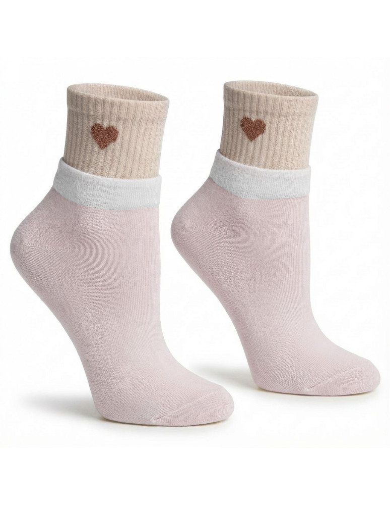 Za kostkę - Skarpetki damskie krótkie 3/4 z haftem serce 5-pak MIX KOLOR - produkt moraj.pl 4