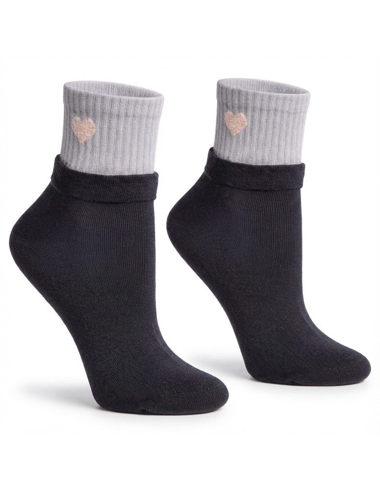 Za kostkę - Skarpetki damskie krótkie 3/4 z haftem serce 5-pak MIX KOLOR - produkt moraj.pl 6